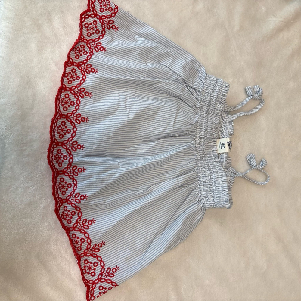 Girls Baby B'gosh smocked tank Top Size 18M Blue and Red 4th of July